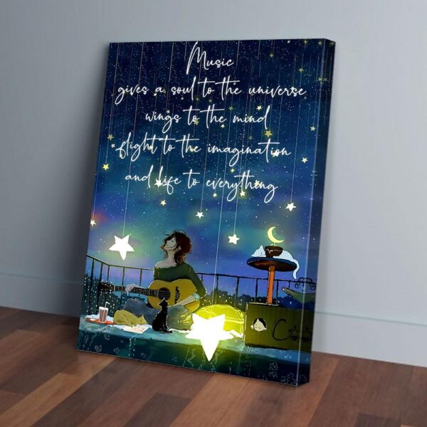 Girl Playing Guitar Canvas Prints