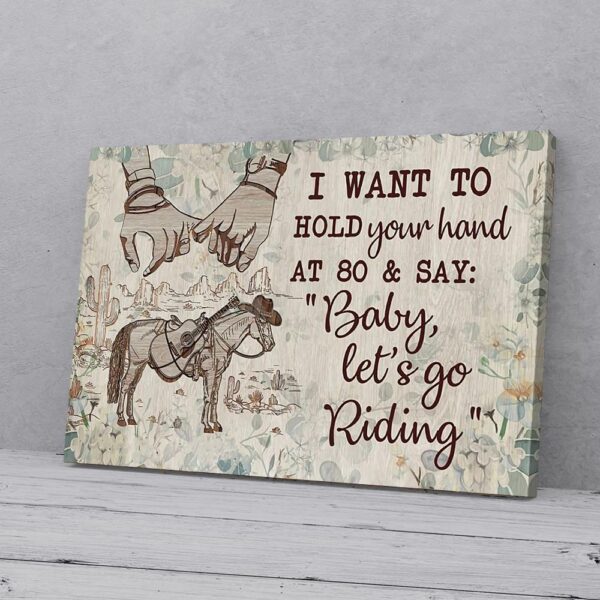 Hand Giutar Horse Riding Couple Horizontal Wall Art
