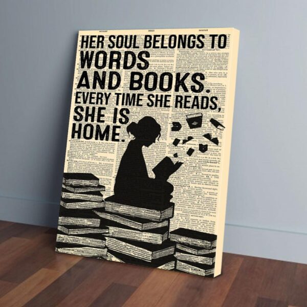 Her Soul Belongs To Words And Books Canvas Prints