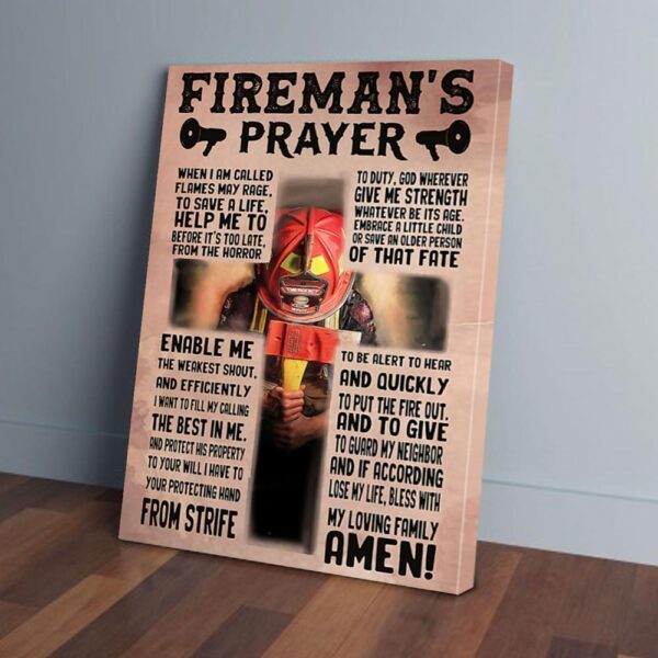 Fireman's Prayer Firefighter Canvas Prints