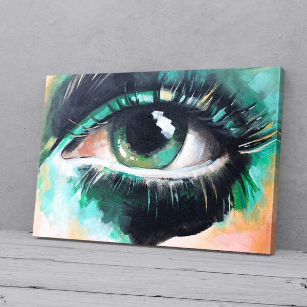 Green Eye Lady Painting Art Canvas Prints