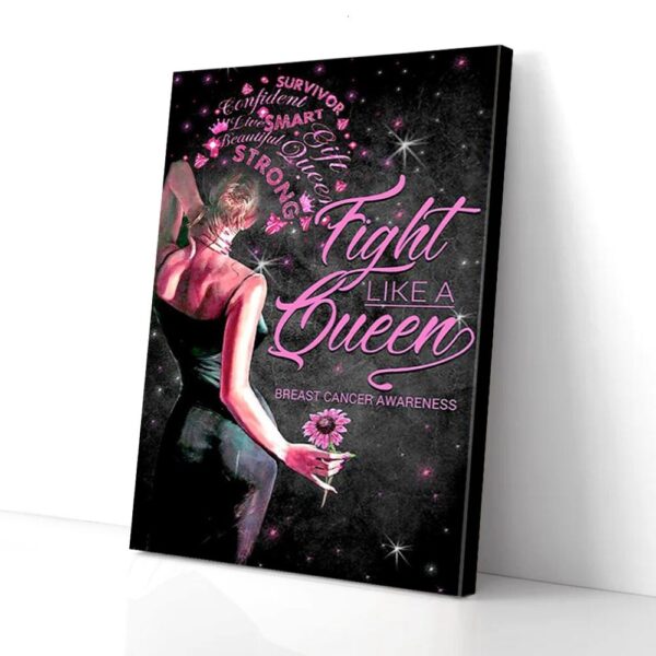 Fight Like A Queen Breast Cancer Canvas Prints