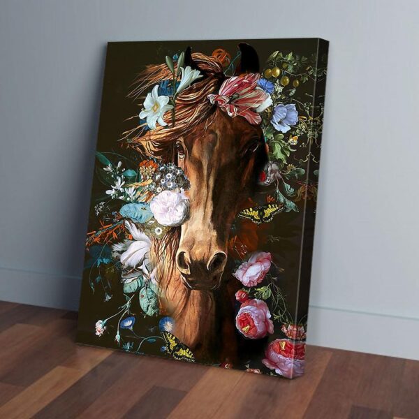 Horse And Flowers Canvas Prints