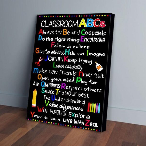 Classroom ABCs Teacher Vertical Canvas Prints