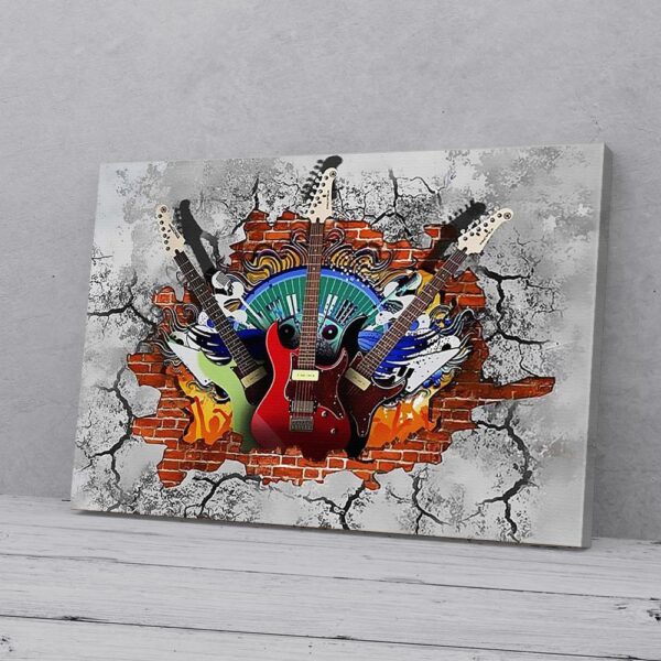 Guitar Art Brick Canvas Prints