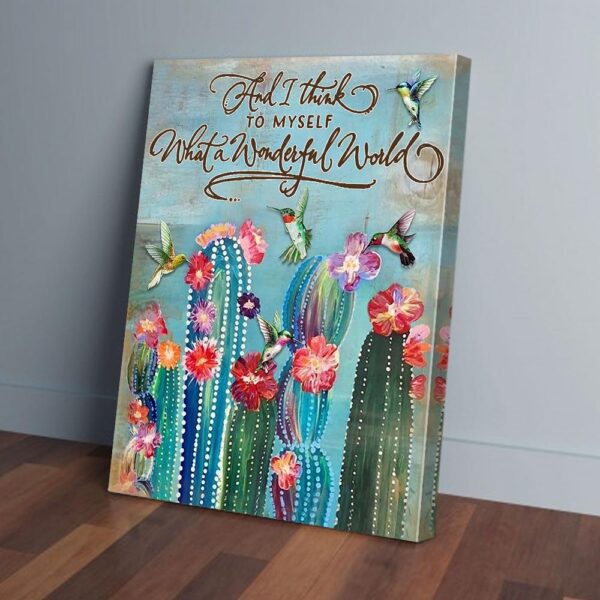 Flower Cactus Hummingbird Canvas Prints
