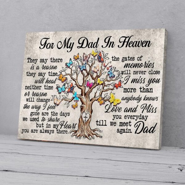 For My Dad In Heaven Butterfly Canvas Prints
