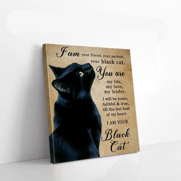 I Am Your Friend Your Partner Your Black Cat Vintage Canvas Prints