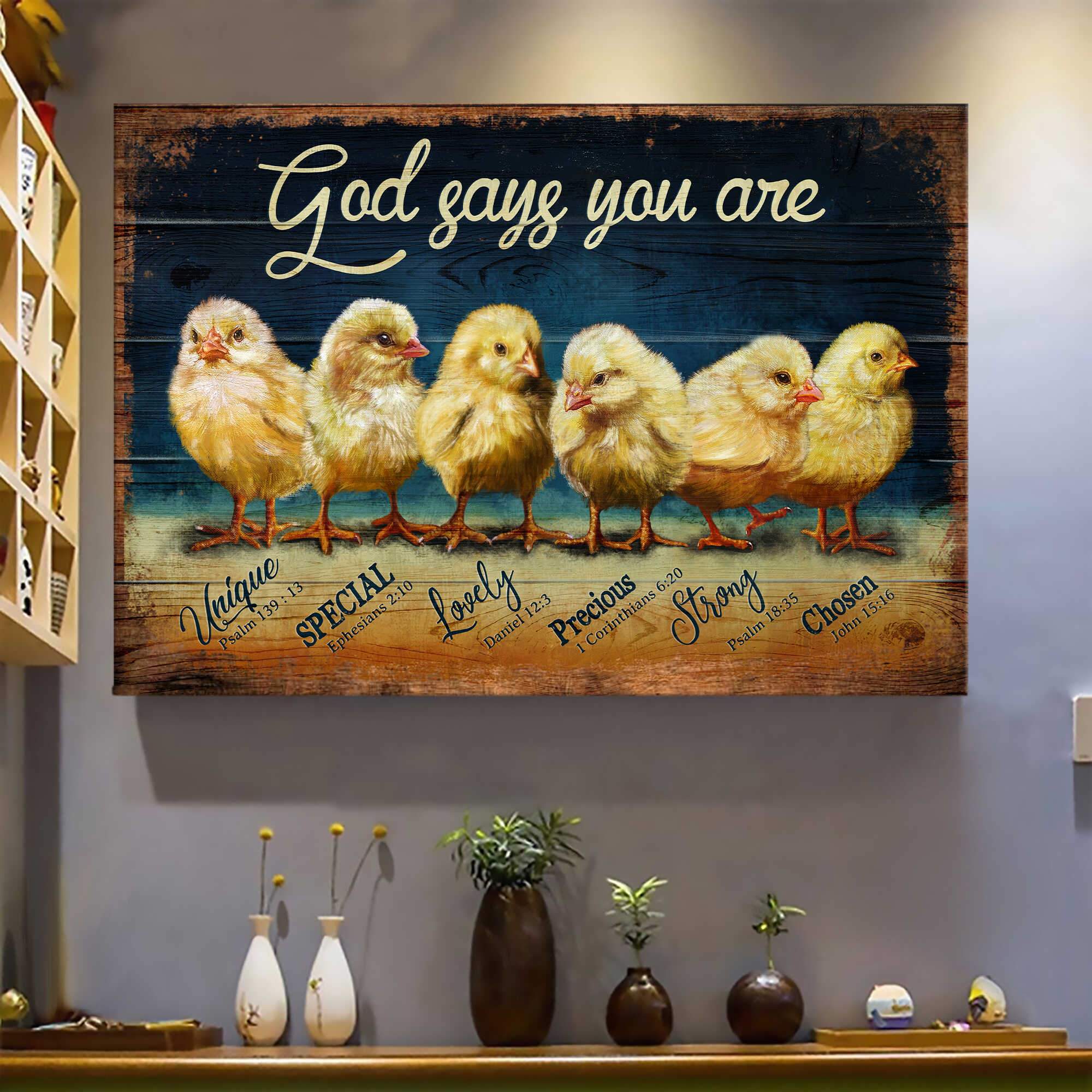 Chicks - God says you are - Jesus Landscape Canvas Print - Wall Art ...
