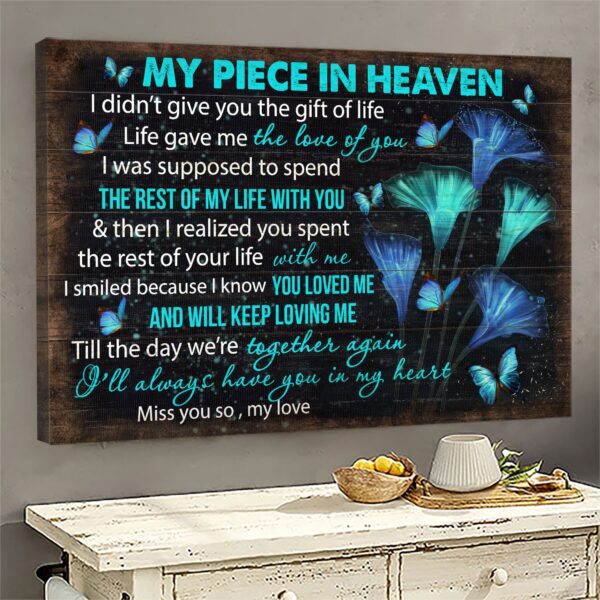 Blue butterflies - Till the day we're together again Heaven Landscape Canvas Print - Wall Art