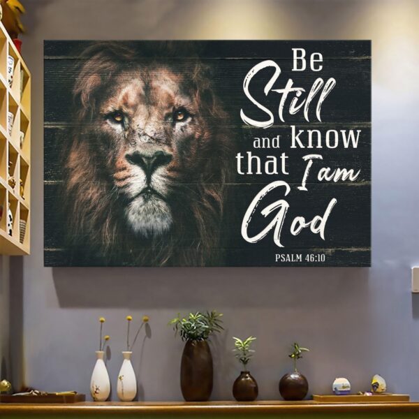 Jesus - Lion - Be still and know that I am God - Landscape Canvas Print - Wall Art