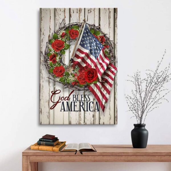 God bless America canvas wall art