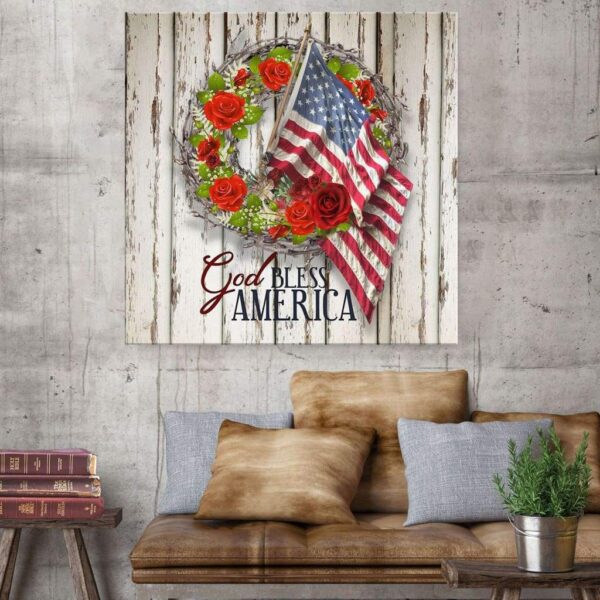 God bless America canvas wall art