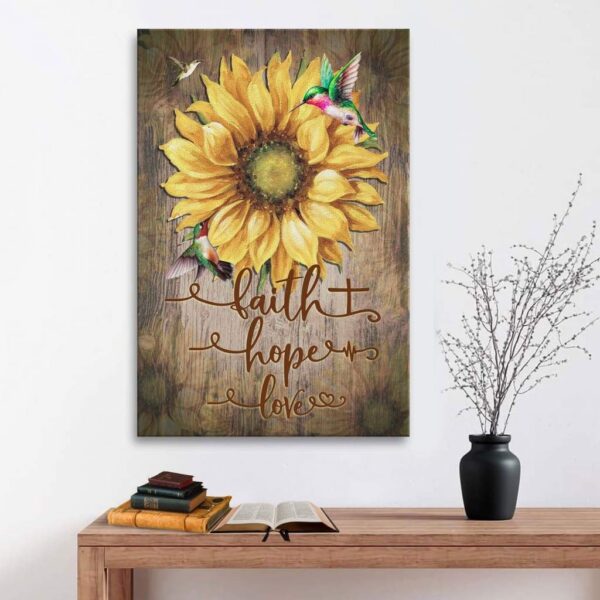 Faith Hope Love Sunflowers canvas wall art