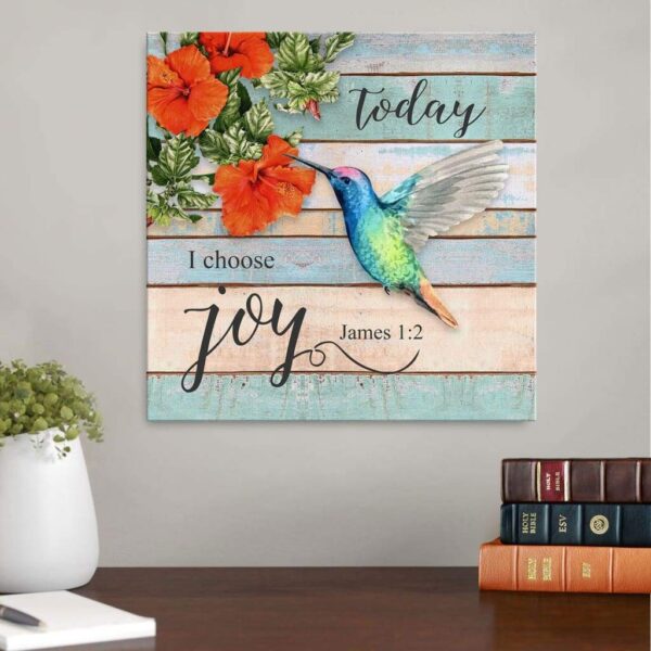 Hummingbird James 1:2 canvas wall art