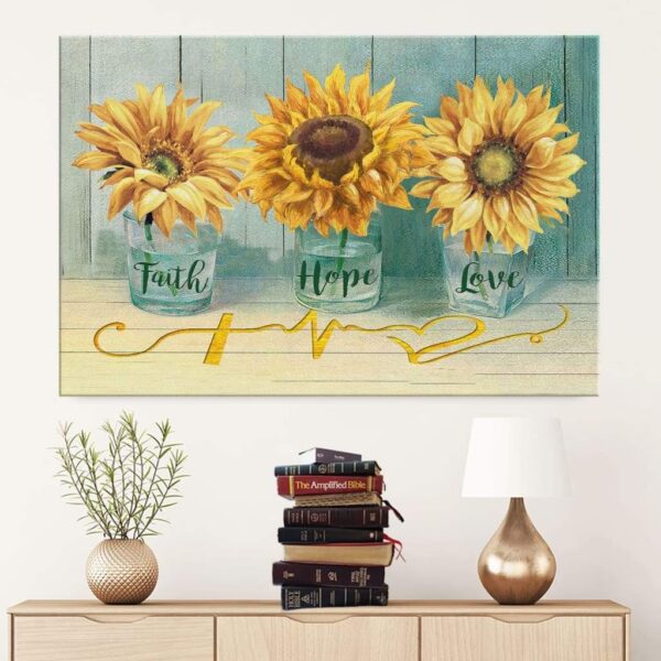 Faith hope love symbol canvas wall art