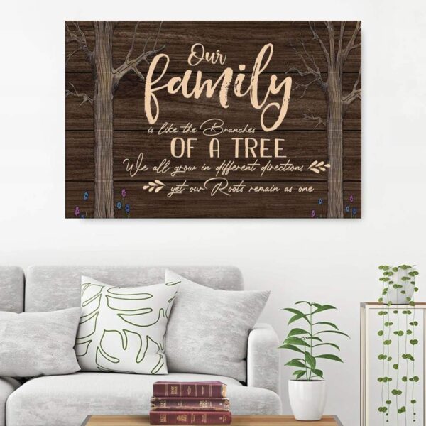 Family is like the branches of a tree canvas print - Christian wall art