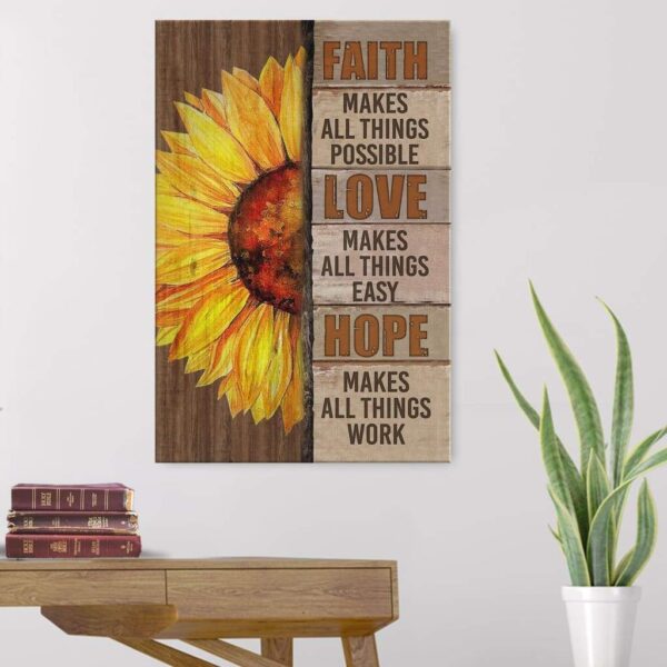 Faith makes all things possible canvas - Christian wall art