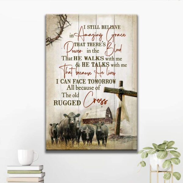 Farmhouse style wall art: I still believe in amazing grace canvas print