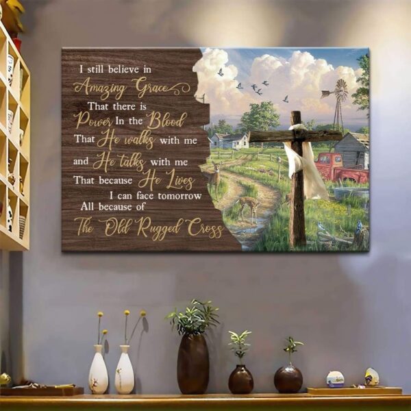 I still believe in amazing grace farmhouse wall art canvas