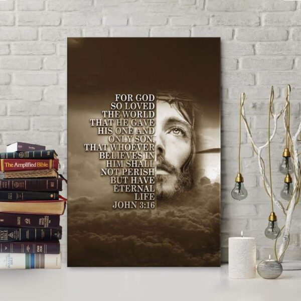 For God so loved the world John 3:16 wall art canvas