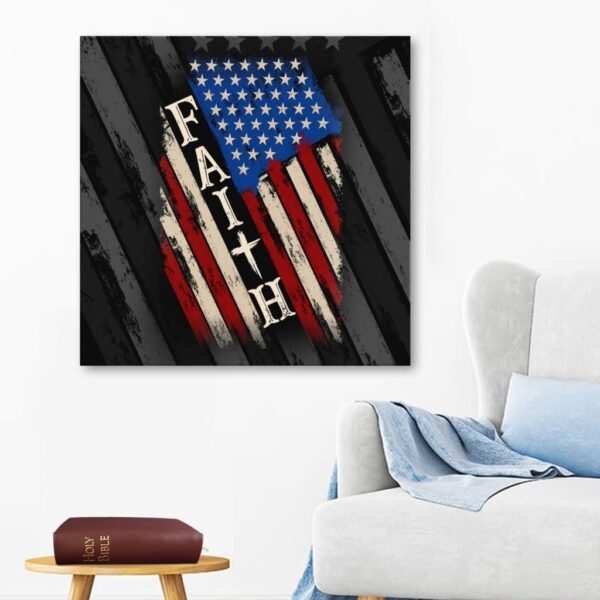Faith American Flag canvas wall art