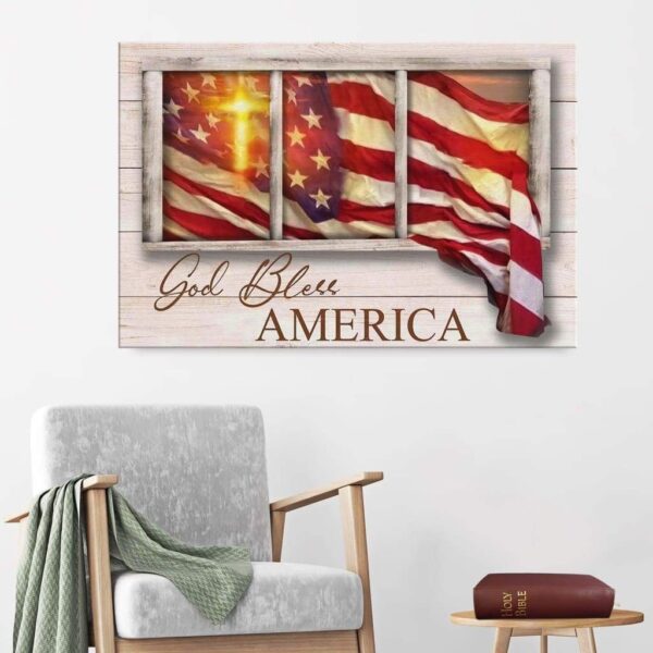 God bless America wall art canvas