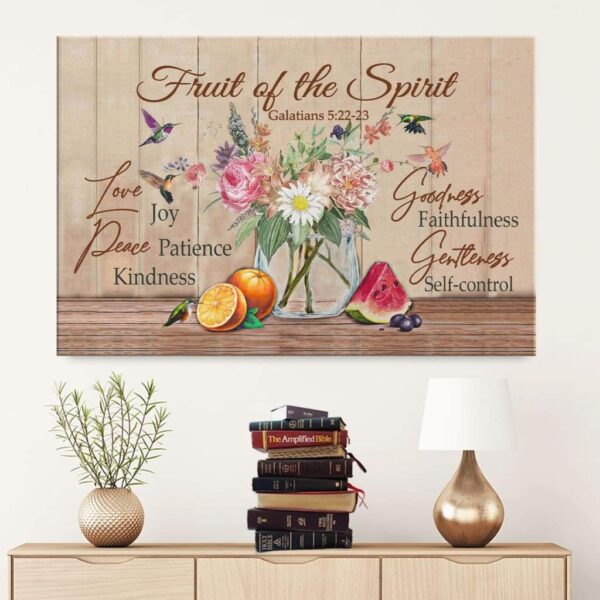 Fruit of the Spirit Galatians 5:22-23 Bible verse wall art canvas