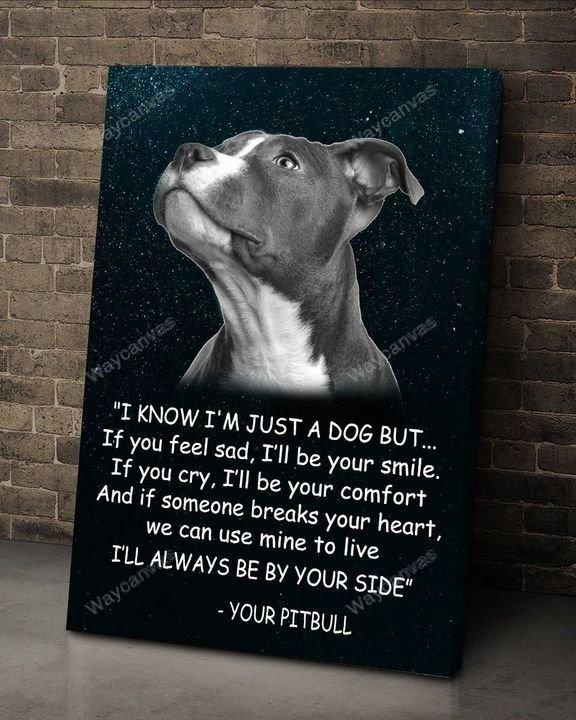 Pit bull - I will always be by your side Pit bull Portrait Canvas Print - Wall Art