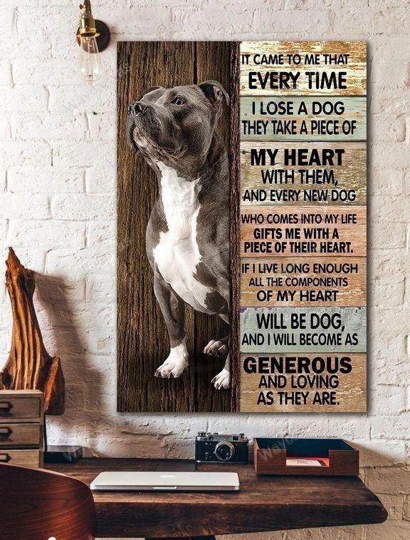 Pit Bull - all the components of my heart will be dog Pit bull Portrait Canvas Print - Wall Art