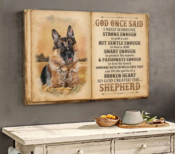 German shepherd is a friend God sent to me - Landscape Canvas Print - Wall Art