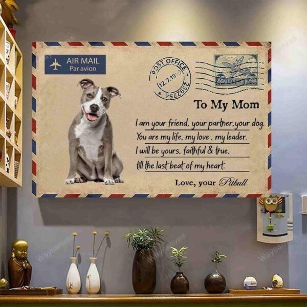 Pit Bull - Letter to my Mom Pitbull Landscape Canvas Print - Wall Art