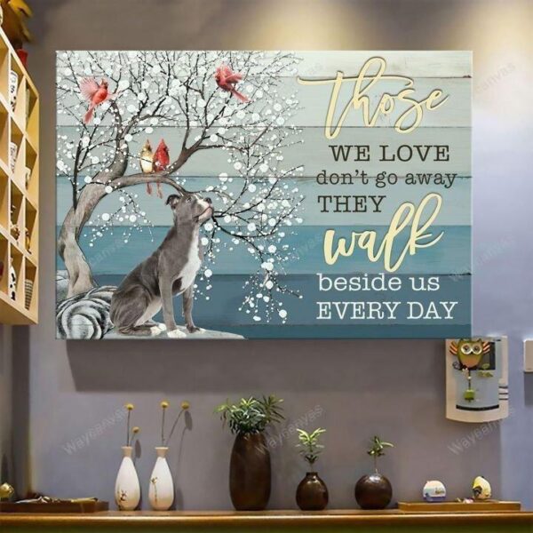 Pit bull - They walk beside us every day Landscape Canvas Print - Wall Art