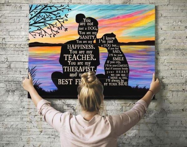 Pit bull - You are not just a dog, you're my happiness Landscape Canvas Print - Wall Art
