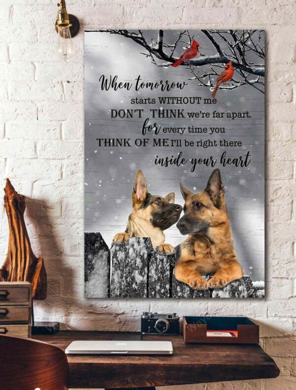 German Shepherd - I'll be right there inside your heart German Shepherd Portrait Canvas Print - Wall Art