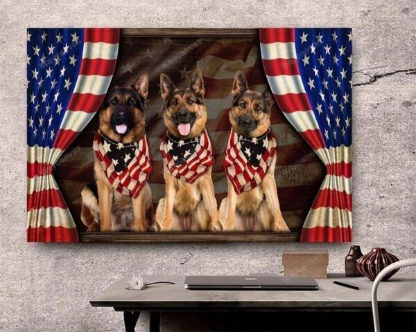 German Shepherd - On the stage German Shepherd Landscape Canvas Print - Wall Art