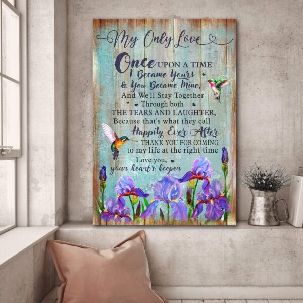 Hummingbird - We'll stay together through both tears and laughter - Couple Portrait Canvas Print - Wall Art