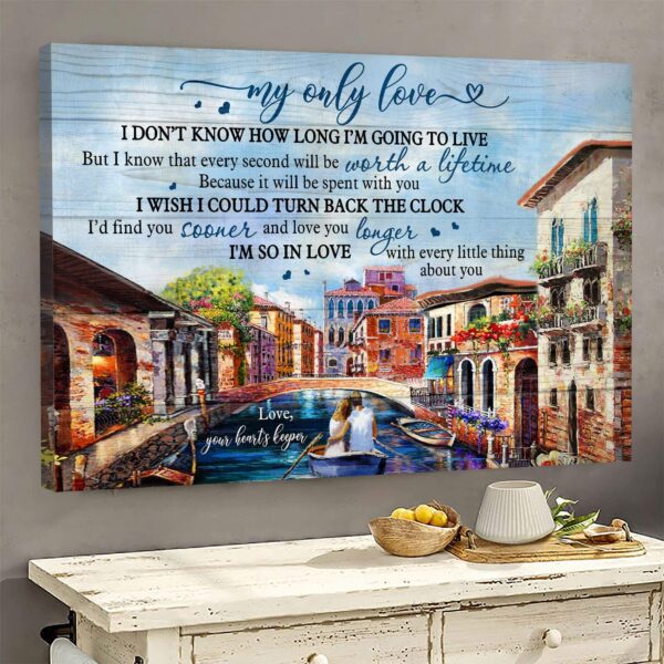 Lovers on the river - I wish I could find you sooner - Couple Landscape Canvas Print - Wall Art