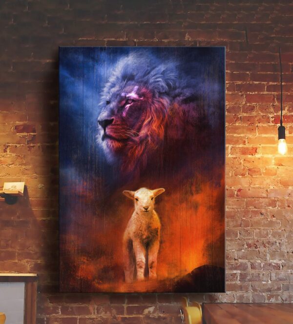 Lion and lamb - Jesus Portrait Canvas Print - Wall Art