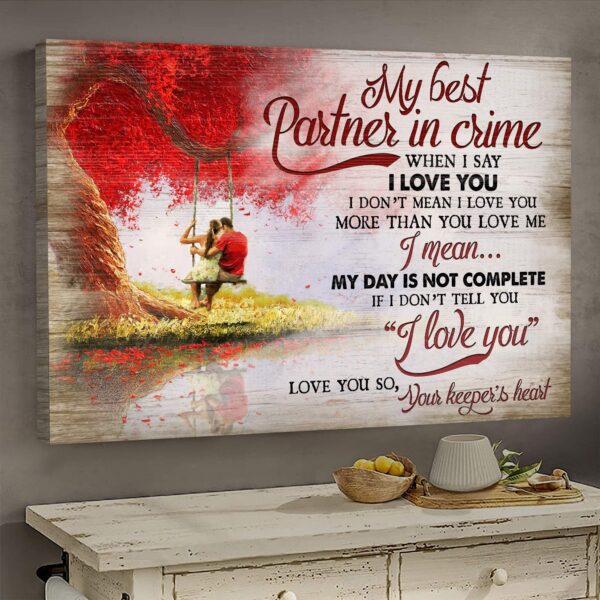 Lovers by the river - My best partner in crime - Landscape Canvas Print - Wall Art