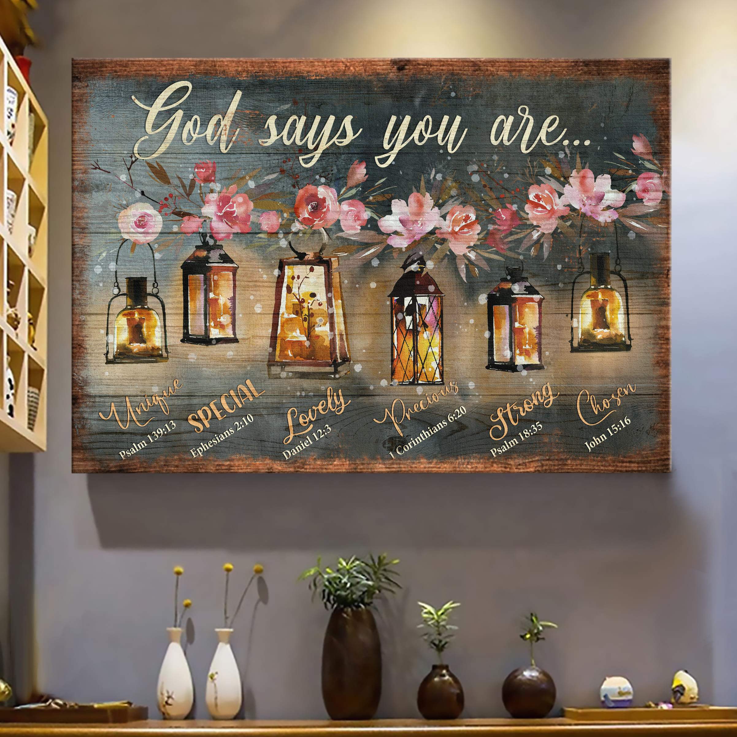 Beautiful old lamps - God says you are Jesus Landscape Canvas Print ...