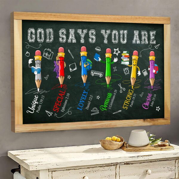 School - God says you are Jesus Landscape Canvas Print - Wall Art