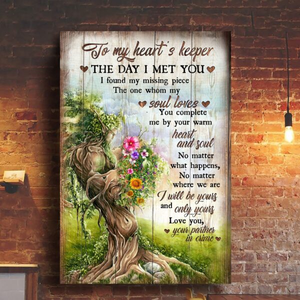 Love tree - To my love, the day I met you I found my missing piece - Jesus Portrait Canvas Print - Wall Art