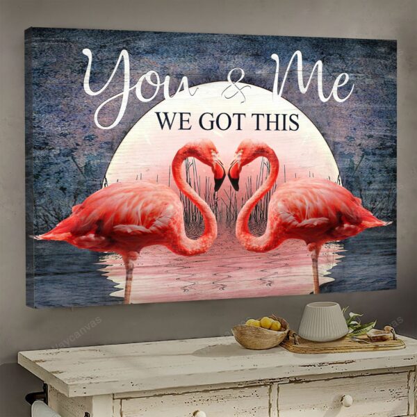 Flamingo couple - Couple Landscape Canvas Print - Wall Art