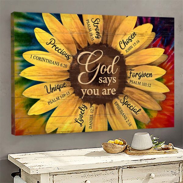 Great sunflower - God says you are Jesus Landscape Canvas Print - Wall Art