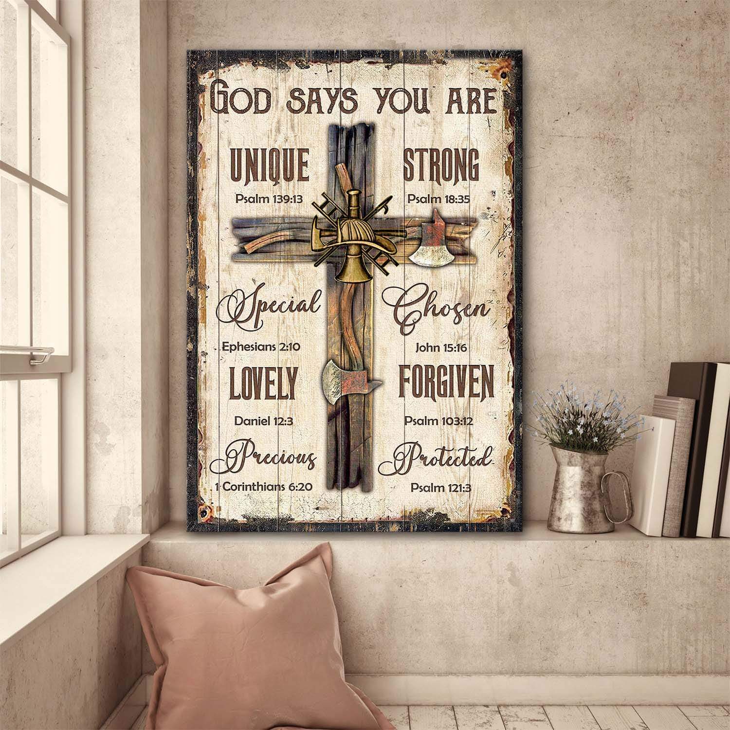 Great cross - God says you are Jesus Portrait Canvas Print - Wall Art ...