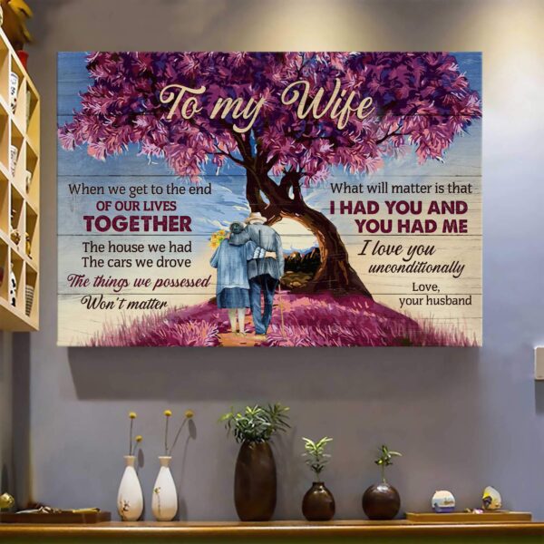 To my wife - Upon the beautiful hill - What will matter is that we had we had each other - Couple Landscape Canvas Print - Wall Art