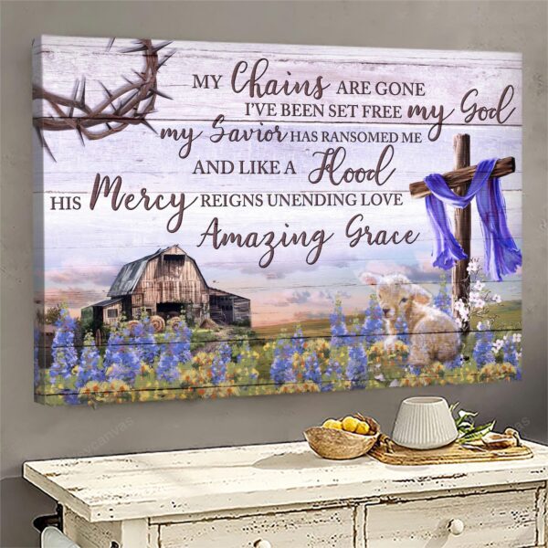 His mercy reigns unending love - Jesus Landscape Canvas Print - Wall Art