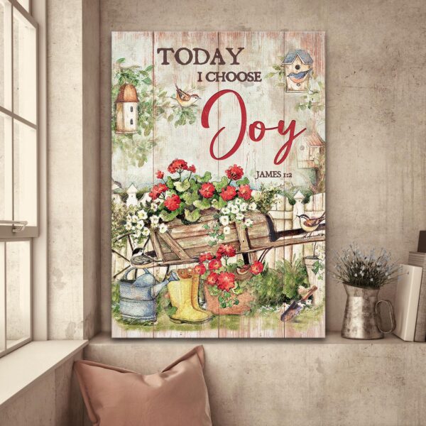 Garden - Today I choose joy - Jesus Portrait Canvas Print - Wall Art