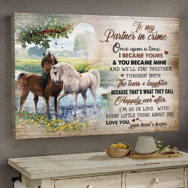 Horse couple - To my partner in crime Couple Landscape Canvas Print - Wall Art